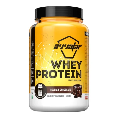 avvatar WHEY PROTEIN | 1Kg | Belgian Chocolate Flavour | 24g Protein | 29 Servings | Isolate & Concentrate Blend