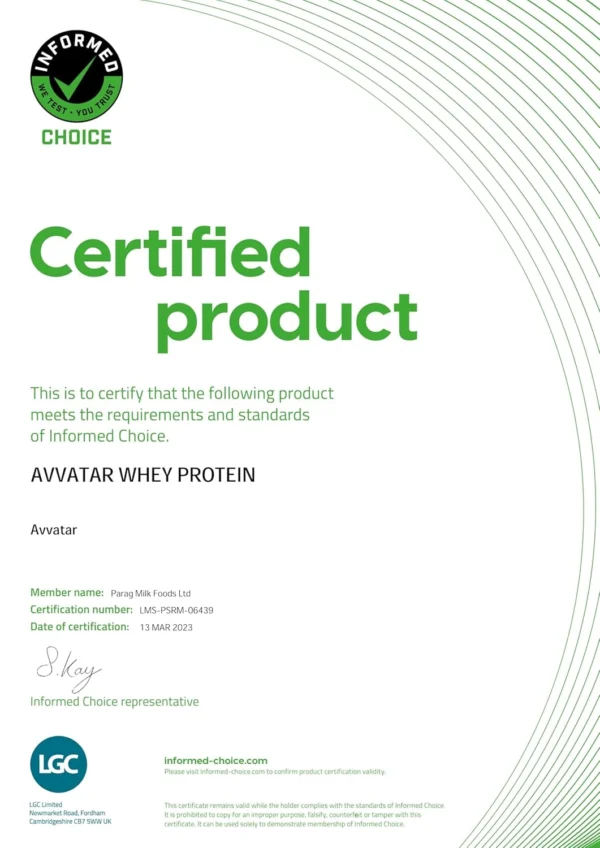 Avvatar WHEY PROTEIN | 1Kg | Belgian Chocolate Flavour | 24g Protein | 29 Servings | Isolate & Concentrate Blend