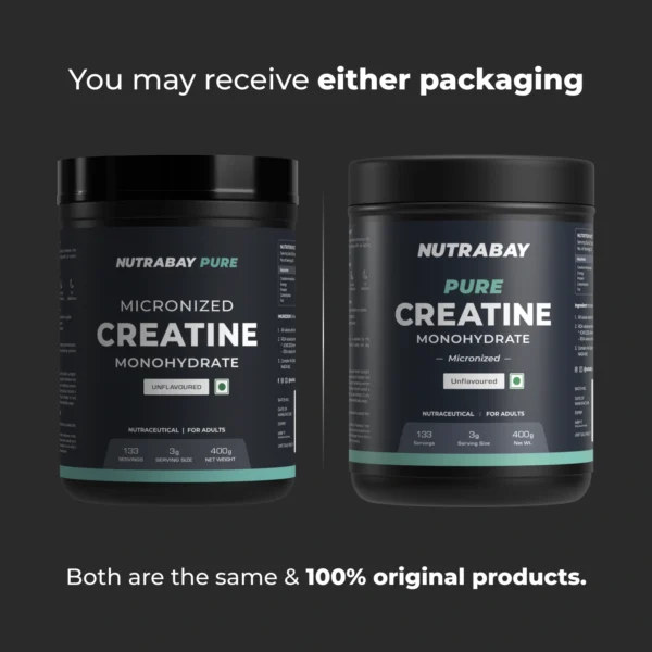 Nutrabay Pure Creatine Monohydrate Micronized - 400 gm (0.88 Lb), Unflavoured