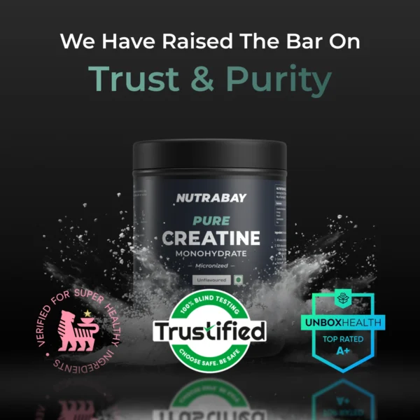 Nutrabay Pure Creatine Monohydrate Micronized - 400 gm (0.88 Lb), Unflavoured