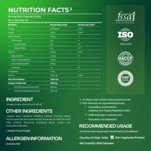 Nutrabay Fish Oil Omega 3 - 1000mg - 60 Caps - Image 2